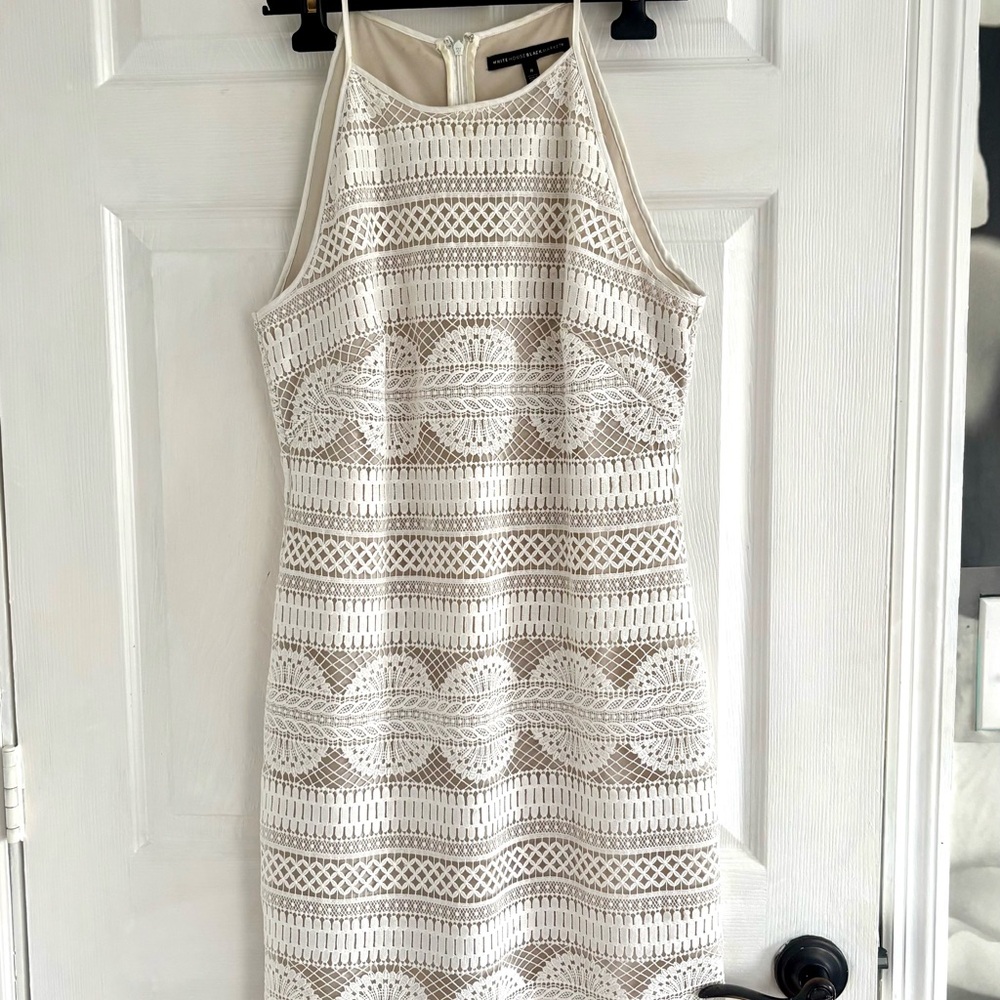 WHBM Elegant White off Lace Dress - Picture 4 of 9